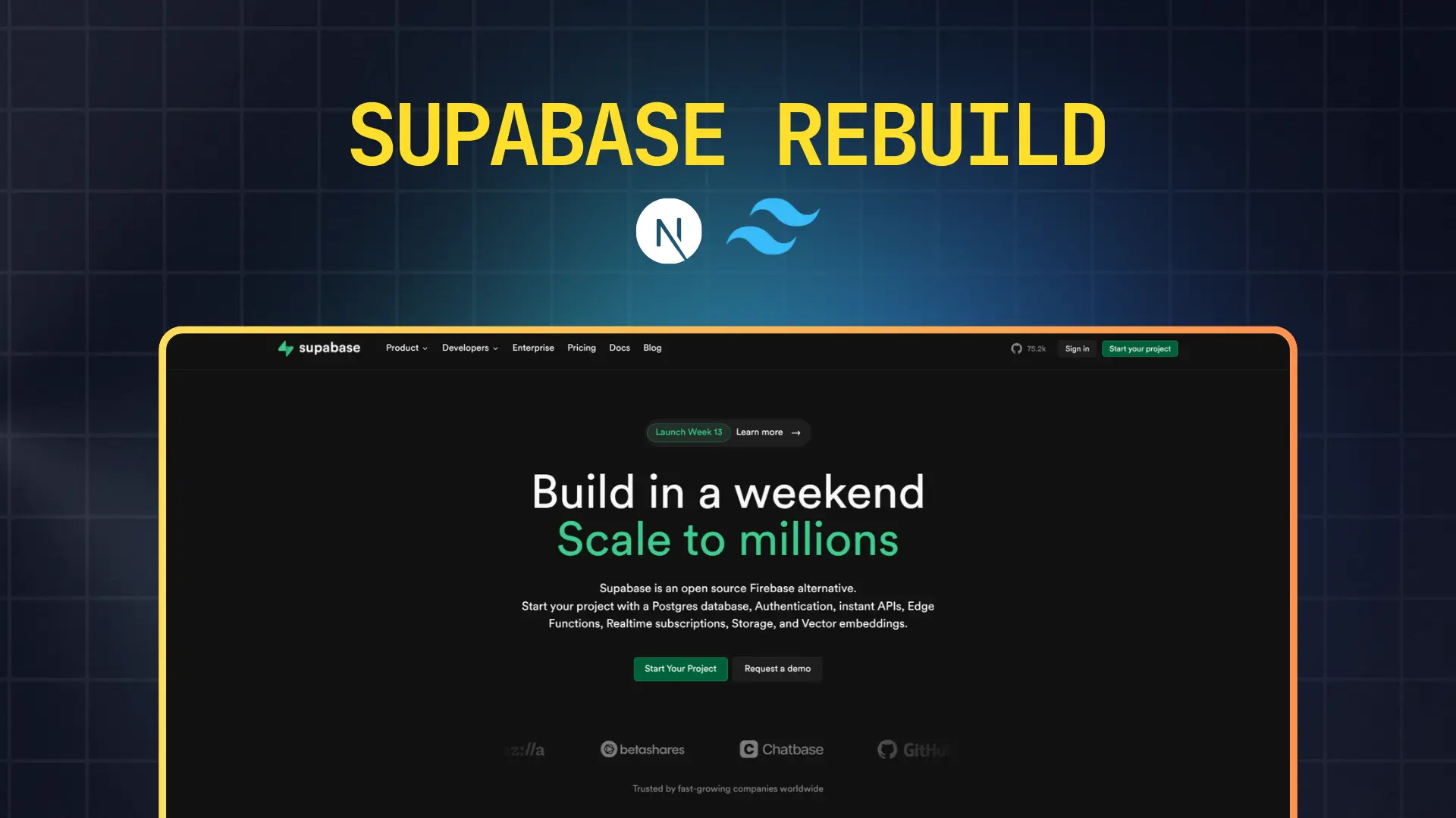 Supabase Landing Page Rebuilt